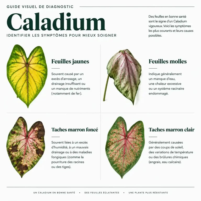 Diagnostic des problèmes courants d'entretien du Caladium