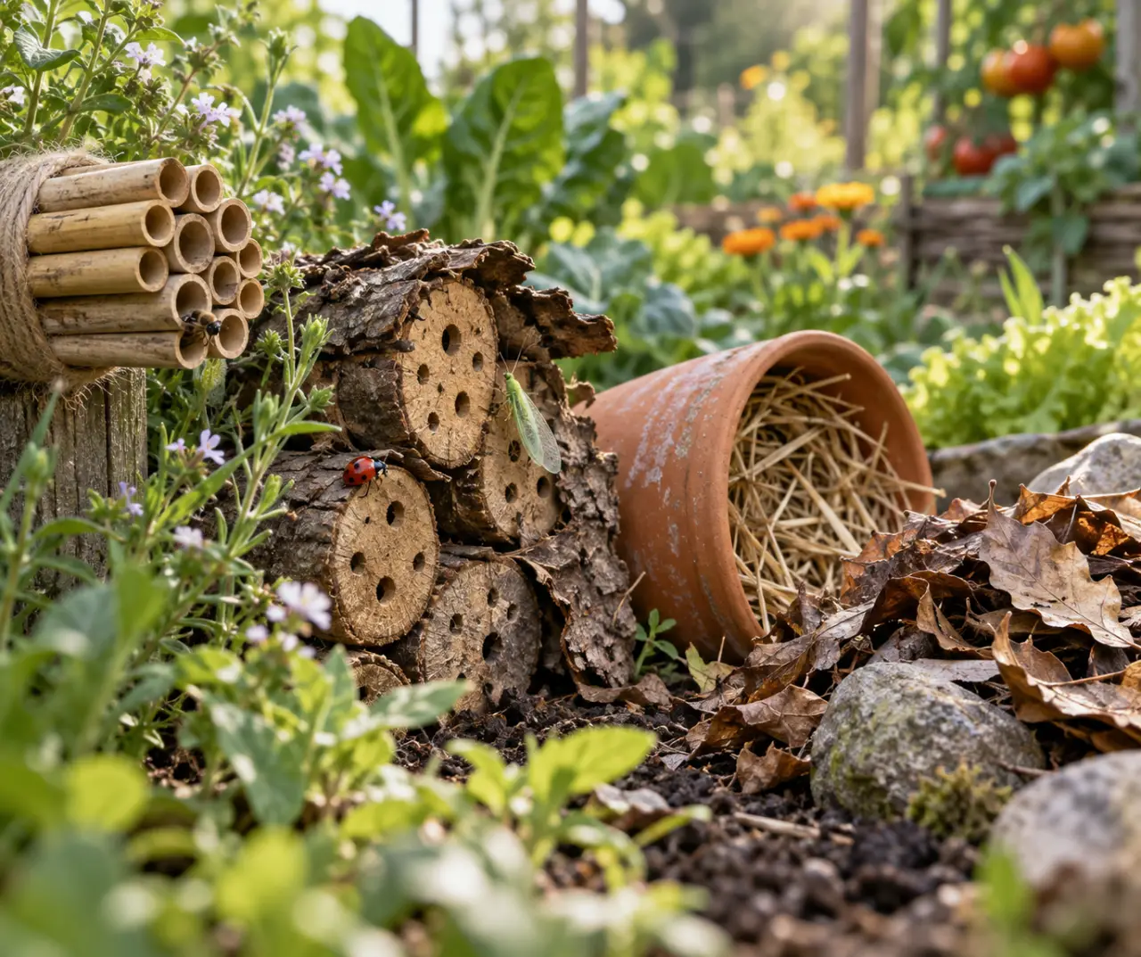 Jardin et insectes : 4 refuges simples pour attirer les alliés du potager