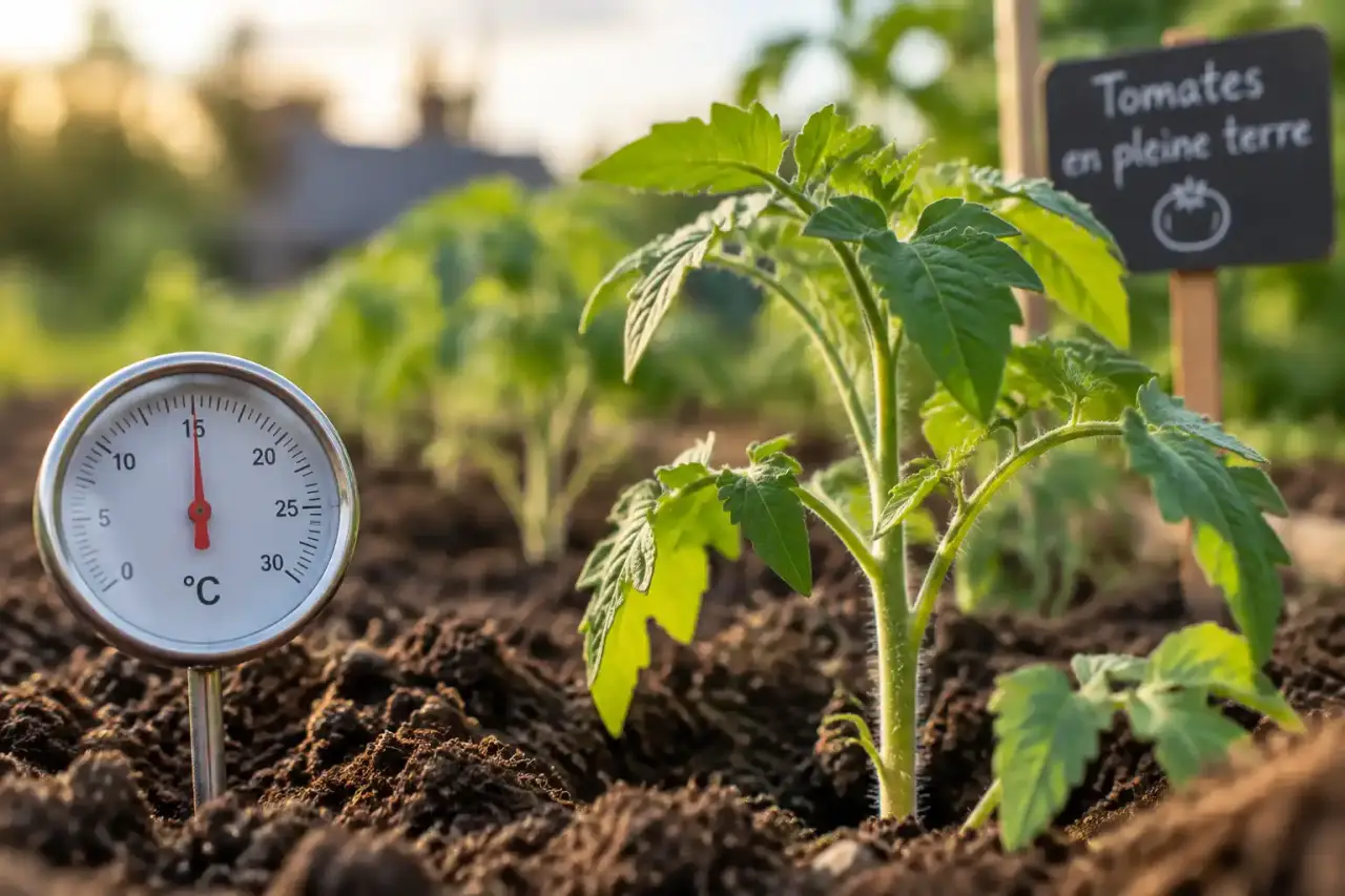 Planter les tomates en pleine terre : attendez un sol à 15 °C et des nuits stables