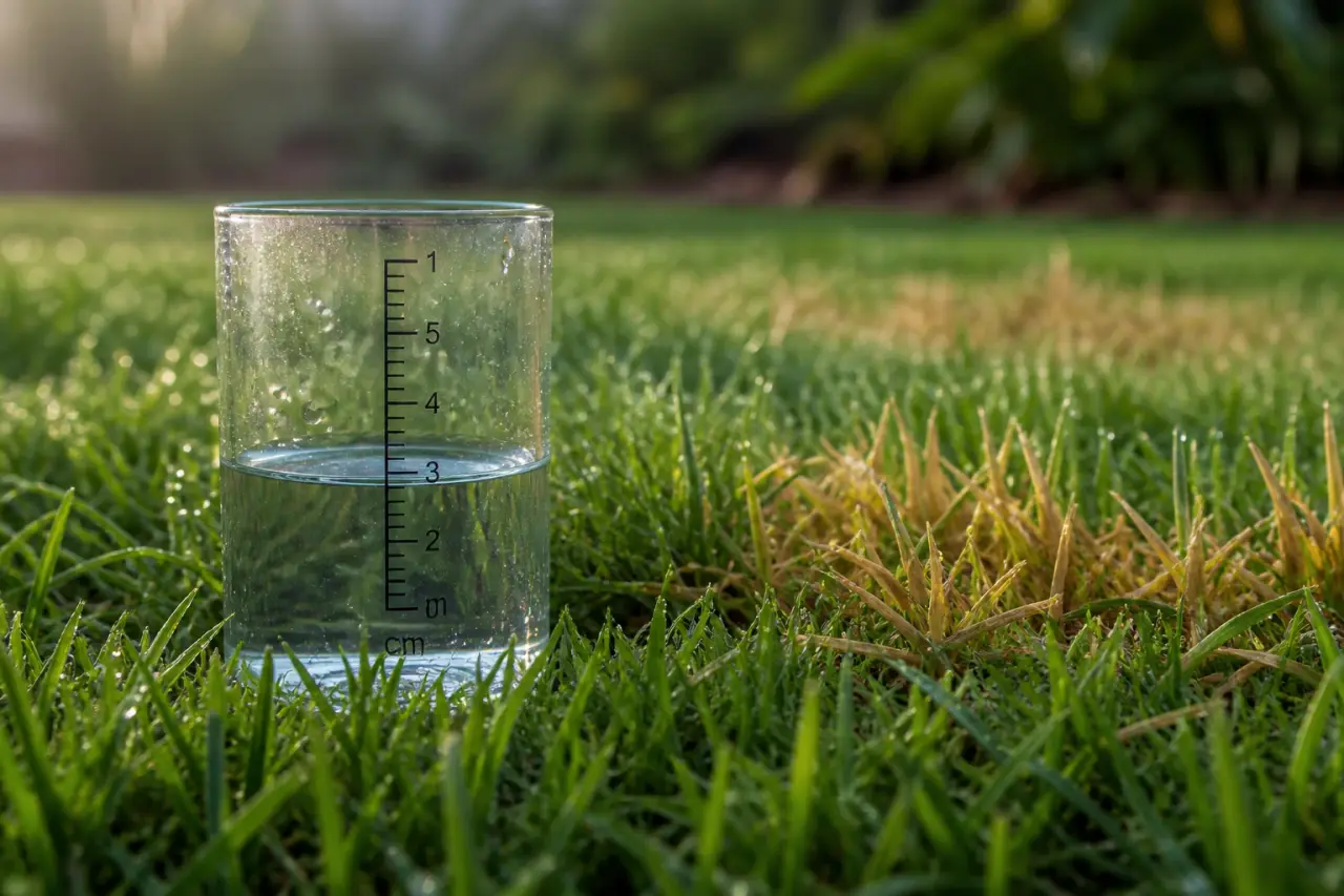 Arrosage du gazon : 2,5 cm dans un verre et les erreurs qui jaunissent la pelouse