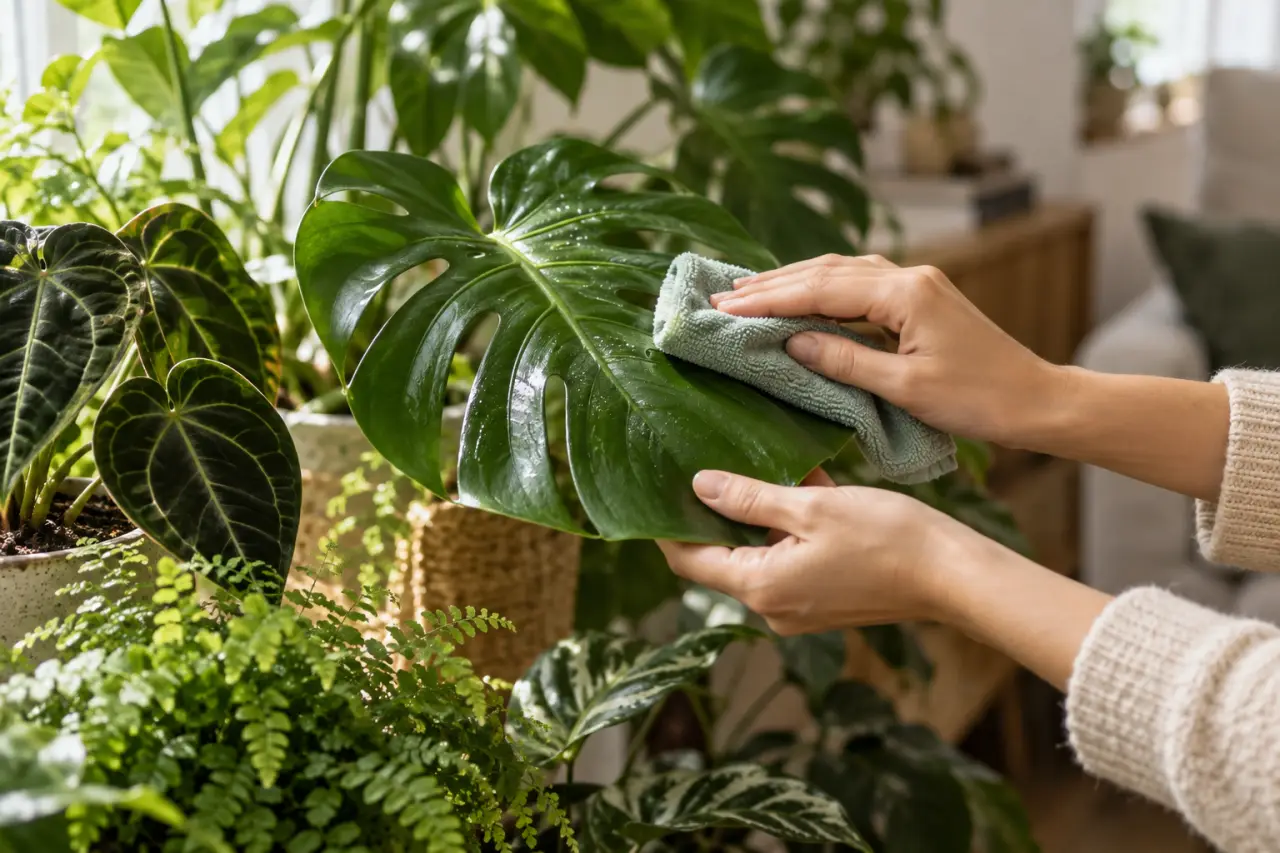 Nettoyer les feuilles des plantes vertes sans les abîmer, la méthode selon chaque feuillage