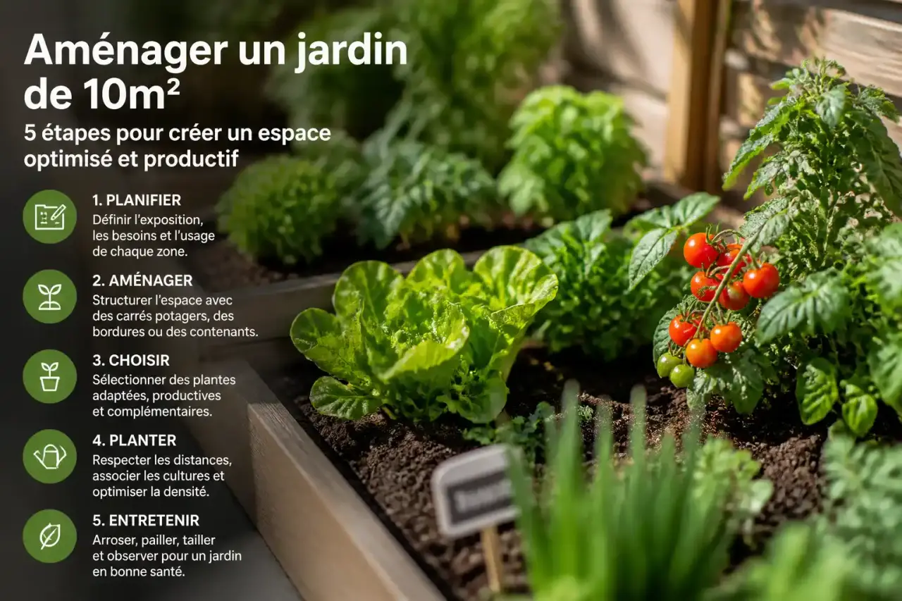 Aménager un jardin de 10m2 : 5 étapes pour créer un espace optimisé et productif