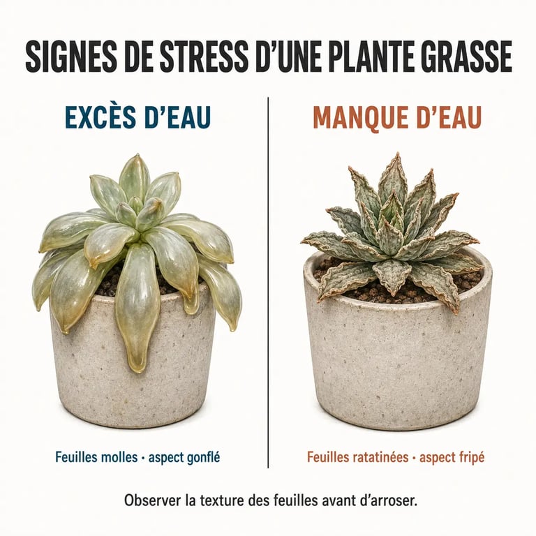 Signes de stress et entretien des plantes grasses intérieures