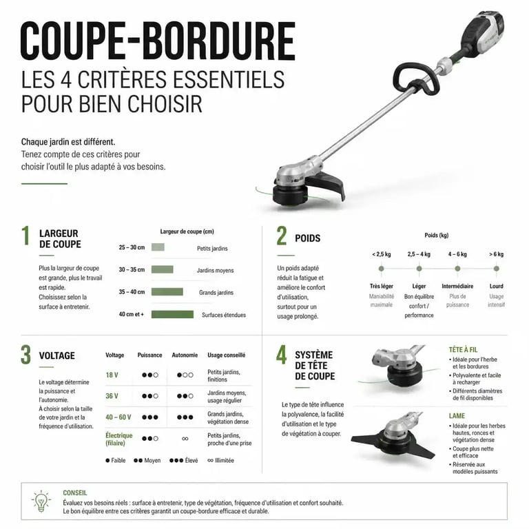Critères techniques pour choisir le meilleur coupe bordure