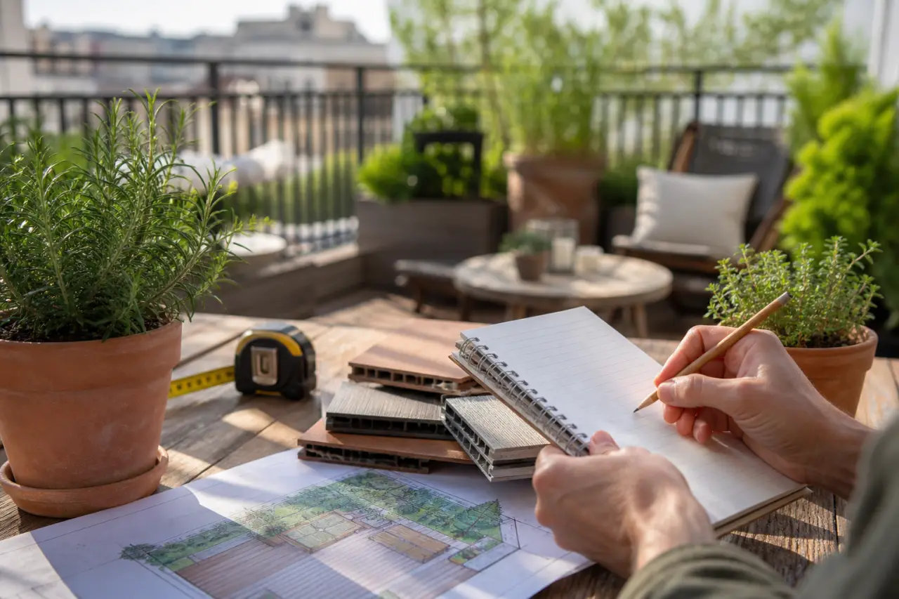 Balcon à aménager : ce qui fait varier le devis d’un paysagiste entre visite conseil et clé en main