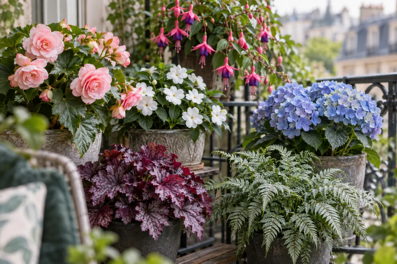 Plante pour balcon nord : 6 choix qui fleurissent ou éclairent sans soleil direct